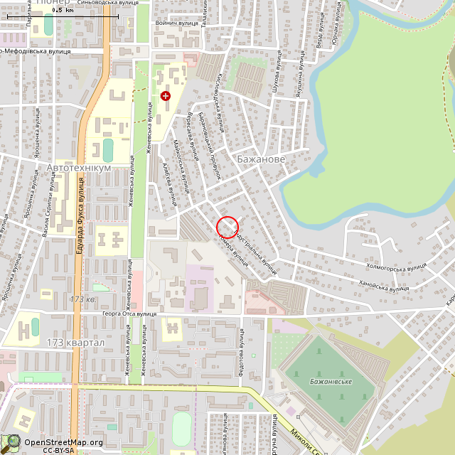 Карта где находится Заброшенный дом (Кривой Рог) в среднем масштабе