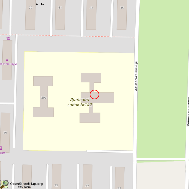Карта где находится Бывший детсад (Кривой Рог) в крупном масштабе