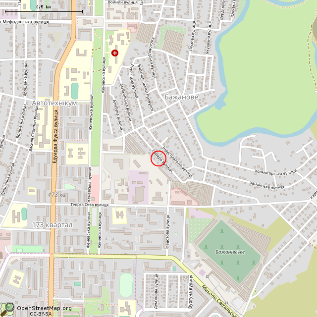 Карта где находится Заброшенный дом (Кривой Рог) в среднем масштабе