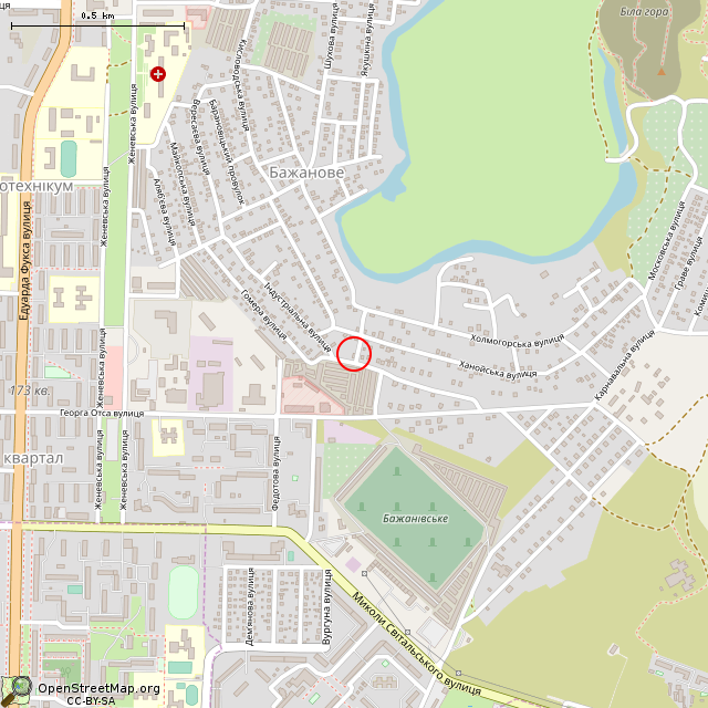 Карта где находится Заброшенный дом (Кривой Рог) в среднем масштабе