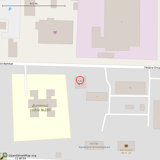 Карта где находится Заброшенное здание (Кривой Рог) в крупном масштабе