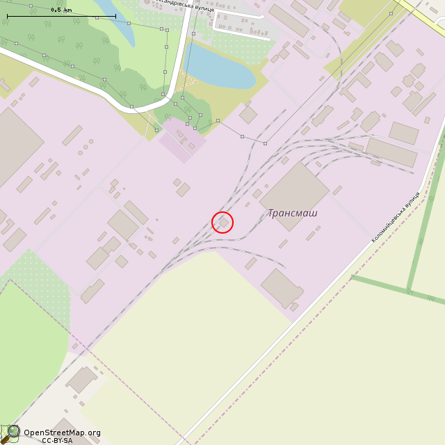 Карта где находится Заброшенное здание (Кривой Рог) в среднем масштабе