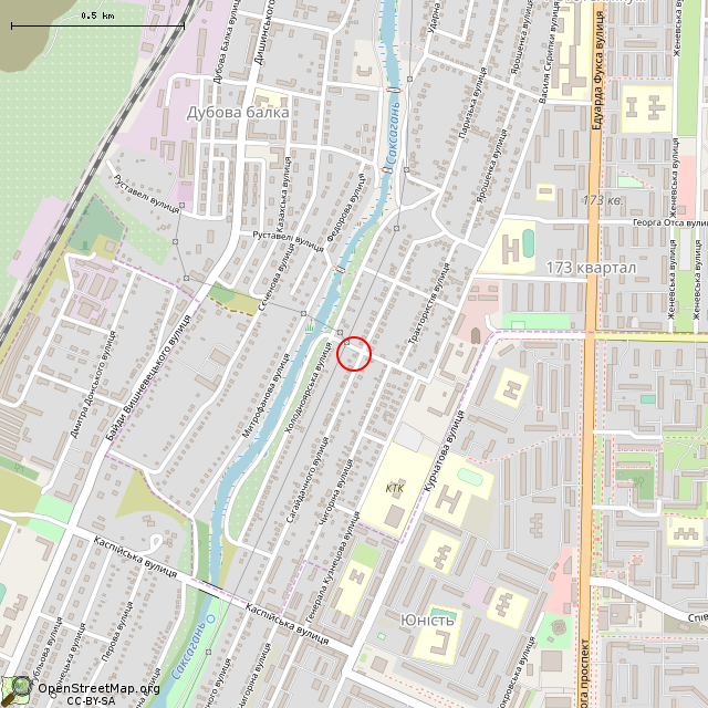 Карта где находится Заброшенный дом (Кривой Рог) в среднем масштабе