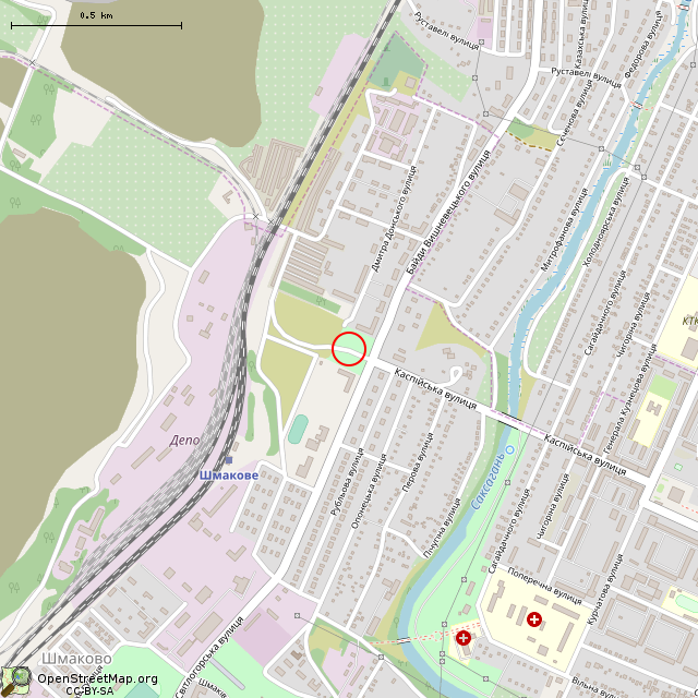 Карта где находится Фонтан (Кривой Рог) в среднем масштабе