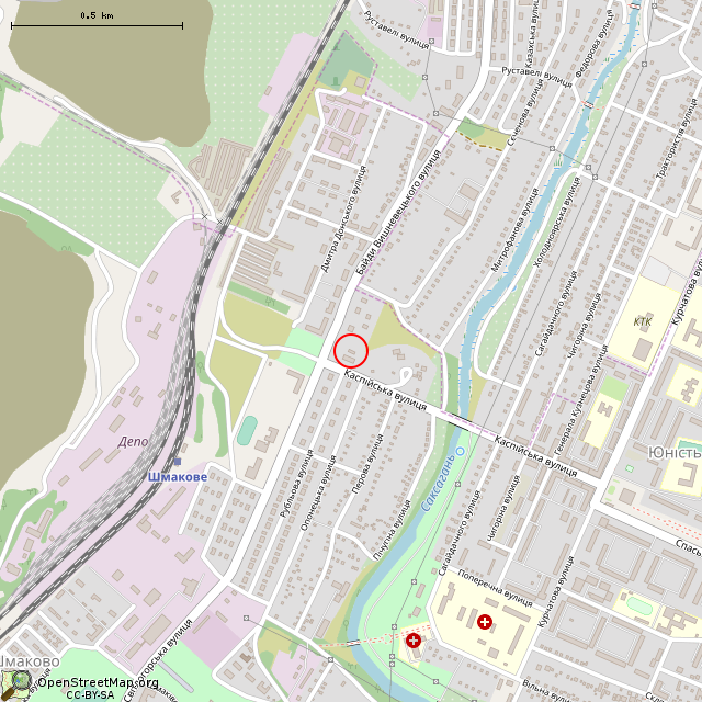 Карта где находится Заброшенные технические помещения (Кривой Рог)      | заброшенный, неиспользуемый объект в среднем масштабе