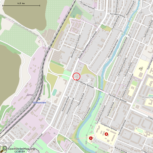 Карта где находится Бывшее ООО «Витраж» (Кривой Рог) в среднем масштабе