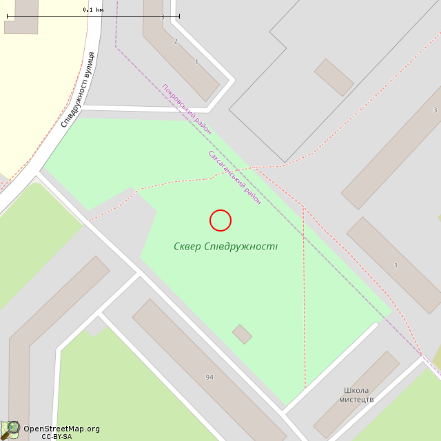 Карта где находится Скульптура «Кобзарь» (Кривой Рог) в крупном масштабе