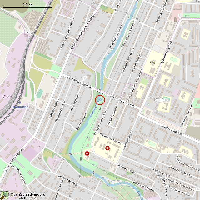 Карта где находится Родник (Кривой Рог) в среднем масштабе