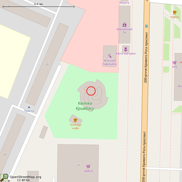 Карта где находится Цветок Кривбасса (Кривой Рог) в крупном масштабе