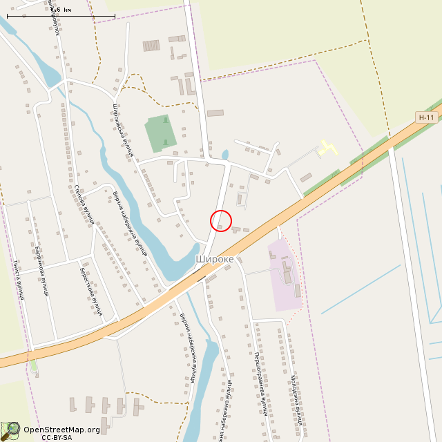 Карта где находится Безымянный бюст (Широкое) в среднем масштабе