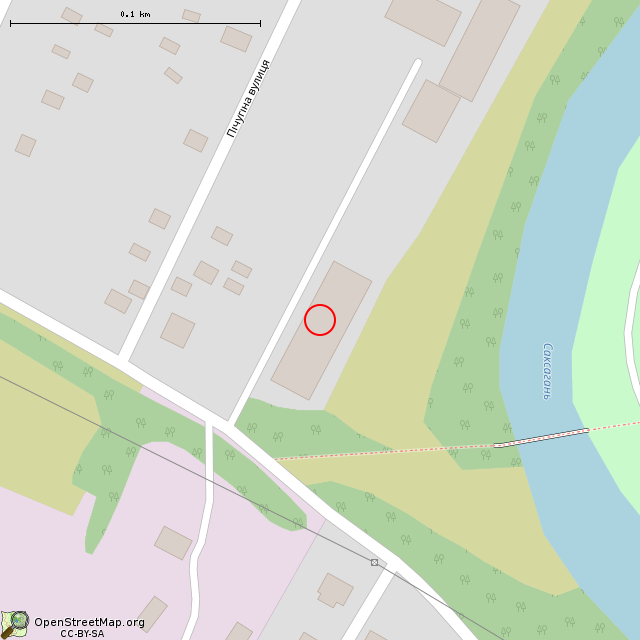 Карта где находится Здание бывшей водолечебницы и бассейна (Кривой Рог) в крупном масштабе