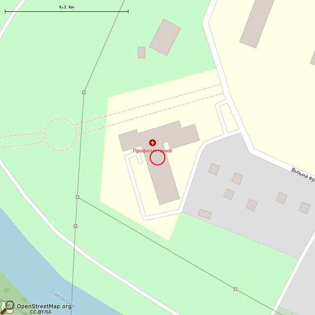 Карта где находится Санаторий-профилакторий «Саксагань» (Кривой Рог) в крупном масштабе