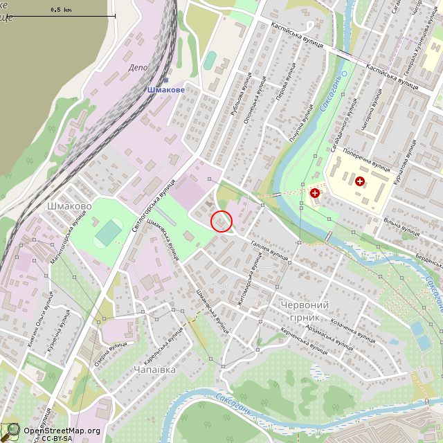 Карта где находится Скульптура «Старик со старухой» (Кривой Рог) в среднем масштабе