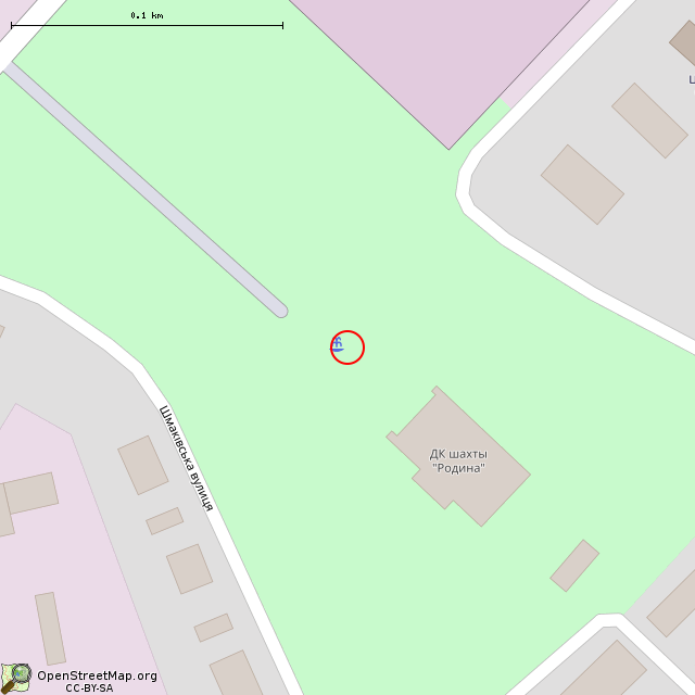 Карта где находится Неработающий фонтан (Кривой Рог) в крупном масштабе