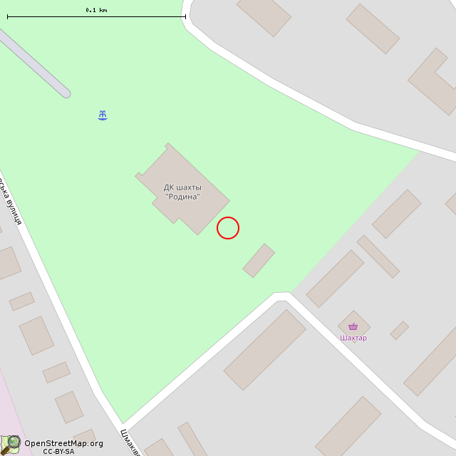 Карта где находится Бывший летний театр (Кривой Рог) в крупном масштабе