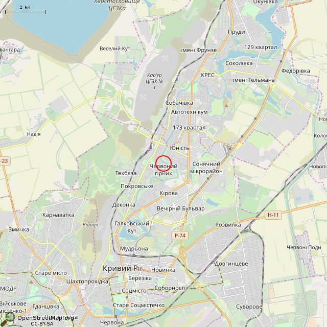 Карта где находится ул. Галилея, 47 (Кривой Рог) в мелком масштабе