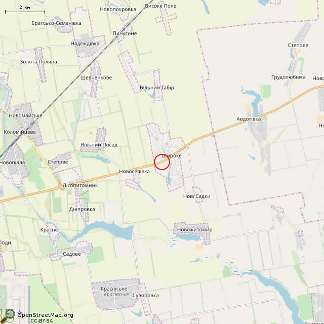 Карта где находится Фонари на солнечных батареях (Широкое) в мелком масштабе