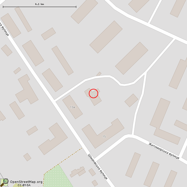 Карта где находится Шмаковская ул., 13 (Кривой Рог) в крупном масштабе