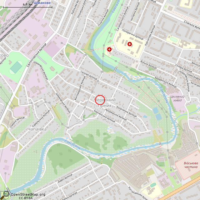 Карта где находится Заброшенный дом (Кривой Рог) в среднем масштабе