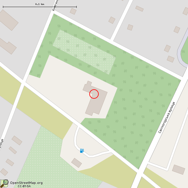 Карта где находится Здание бывшей земской школы (Кривой Рог) в крупном масштабе