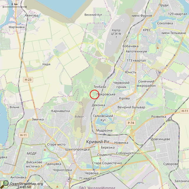 Карта где находится Фундамент (Кривой Рог) в мелком масштабе