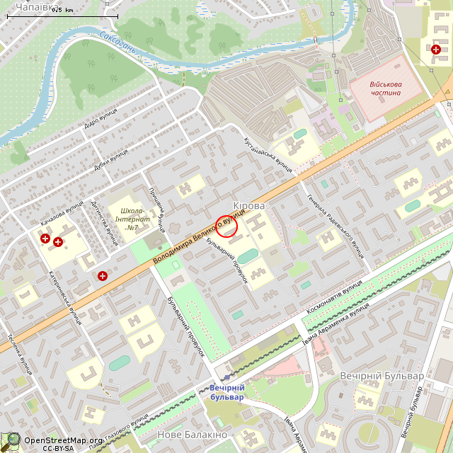 Карта где находится Памятный знак (Кривой Рог) в среднем масштабе