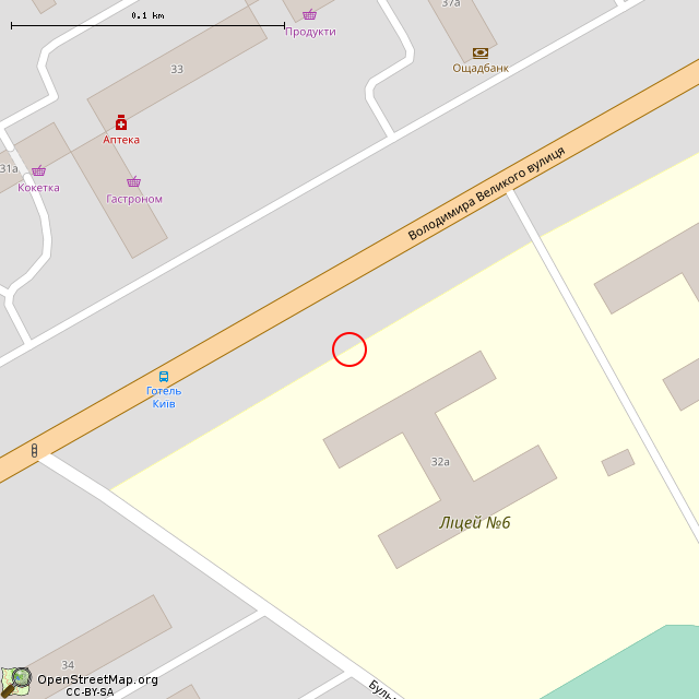 Карта где находится Памятный знак (Кривой Рог) в крупном масштабе