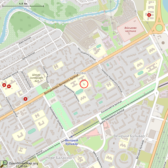 Карта где находится Боксы (Кривой Рог) в среднем масштабе