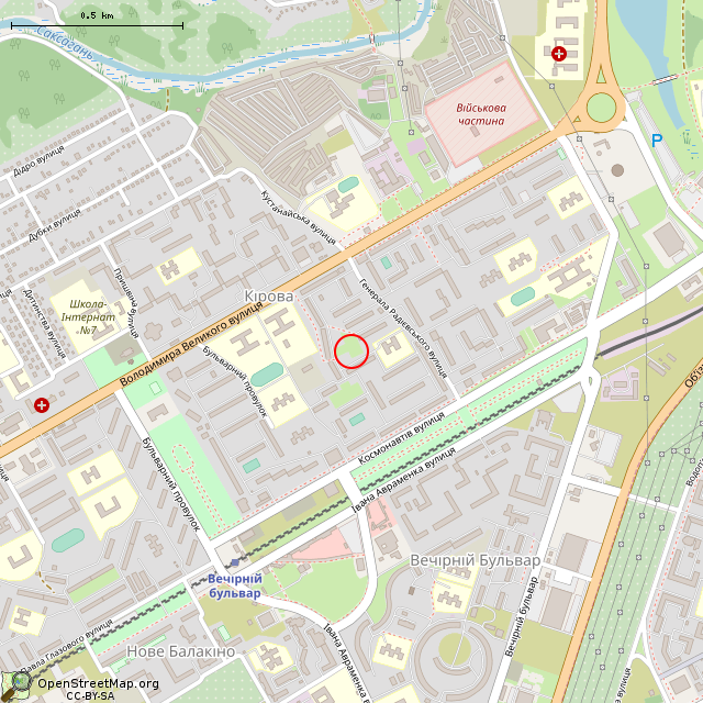 Карта где находится Заброшенный фонтан (Кривой Рог) в среднем масштабе