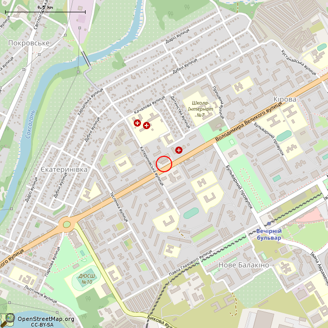 Карта где находится Капличка (Кривой Рог) в среднем масштабе