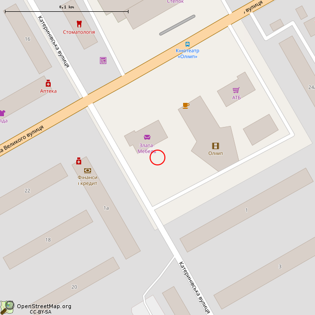 Карта где находится Бассейн с фонтаном (Кривой Рог) в крупном масштабе