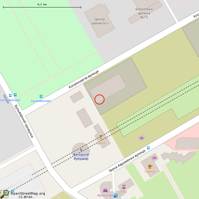 Карта где находится Заброшенное строительство здания (Кривой Рог) в крупном масштабе