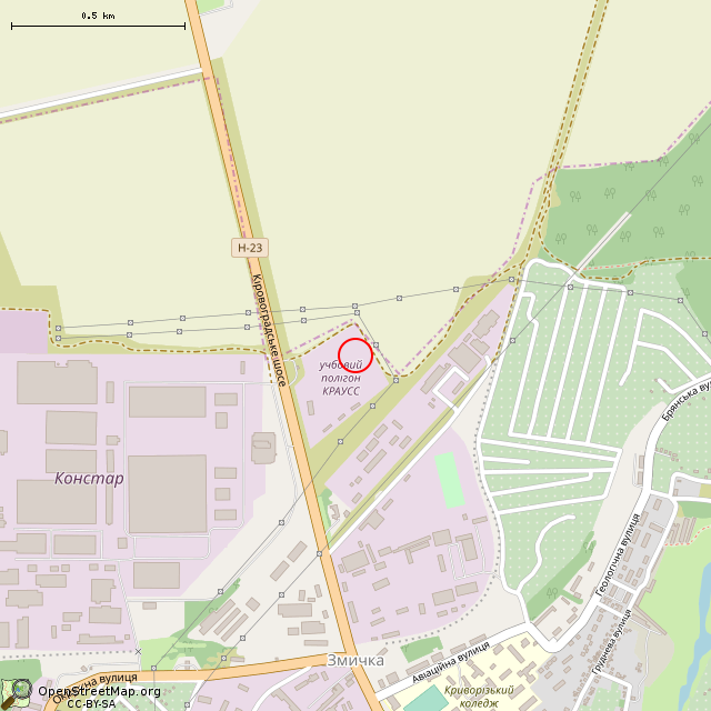 Карта где находится Самолёт Ту-114 № СССР-76485 (Кривой Рог) в среднем масштабе