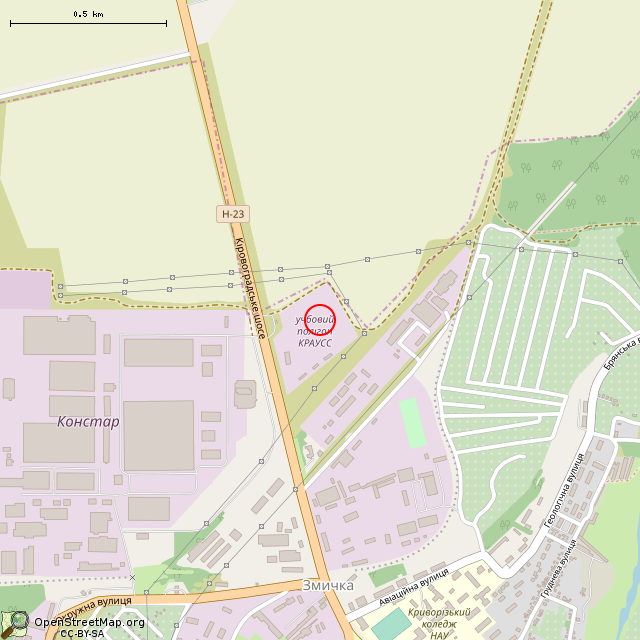 Карта где находится Самолёт Ан-26 (Кривой Рог) в среднем масштабе