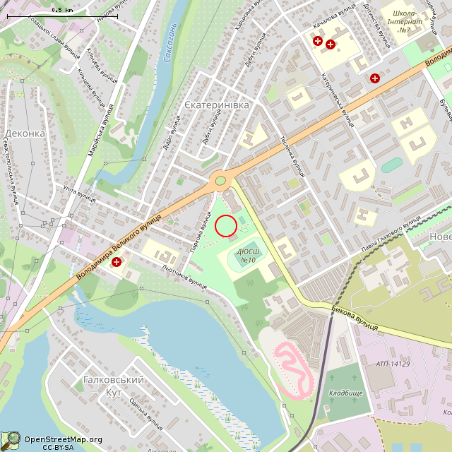 Карта где находится Фонтан (Кривой Рог) в среднем масштабе