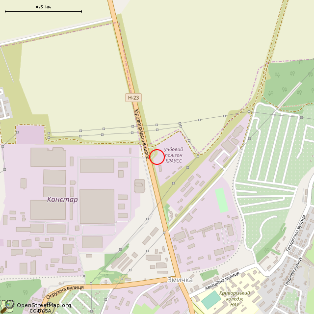 Карта где находится Вертолёт Ми-8 № СССР-11066 (Кривой Рог) в среднем масштабе