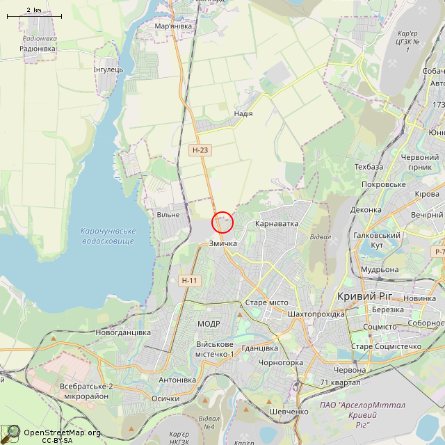 Карта где находится Самолёт Як-40 № СССР-87766 (Кривой Рог) в мелком масштабе