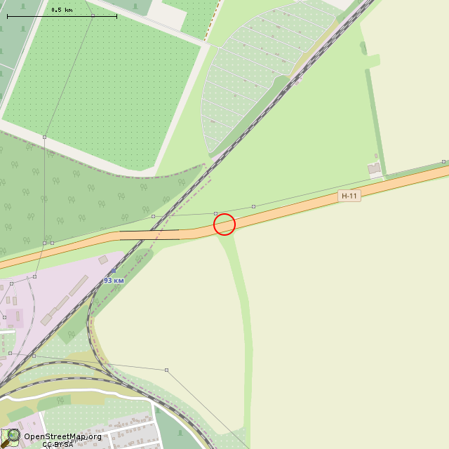 Карта где находится Бывший железнодорожный путепровод в среднем масштабе