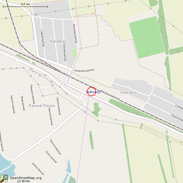 Карта где находится Заброшенный дом в среднем масштабе