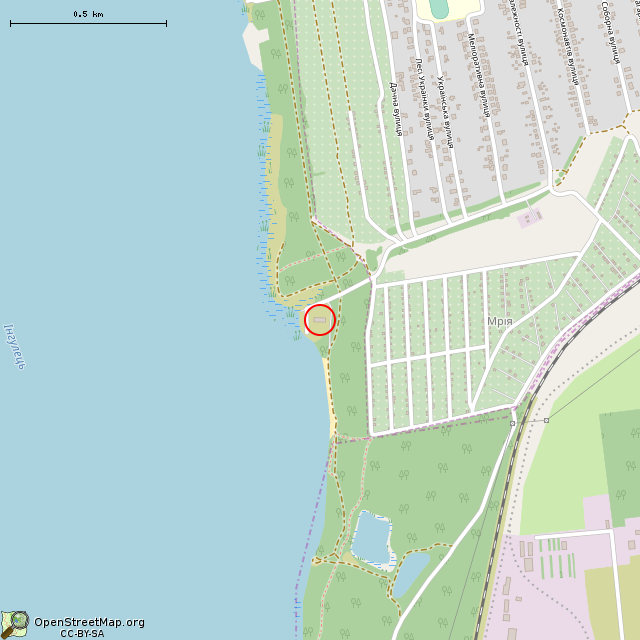 Карта где находится Бывшая насосная станция (Кривой Рог) в среднем масштабе