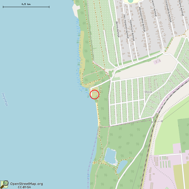 Карта где находится Подземные резервуары для воды (Кривой Рог)      | подземное сооружение, водяной бак/резервуар в среднем масштабе