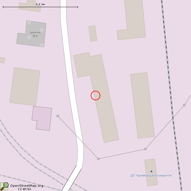 Карта где находится Бывший АБК (Кривой Рог) в крупном масштабе