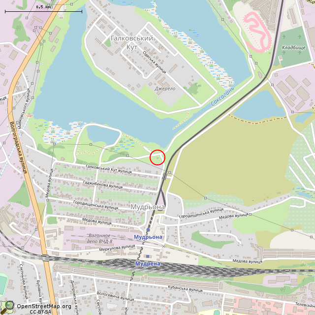 Карта где находится Заброшенное здание (Кривой Рог) в среднем масштабе