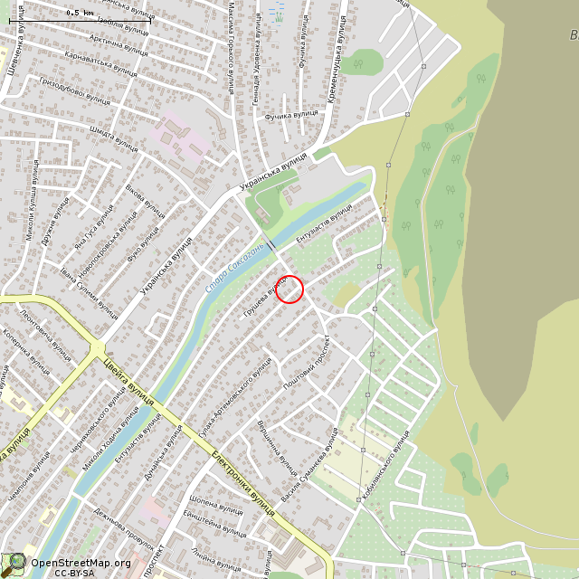 Карта где находится Заброшенный дом (Кривой Рог) в среднем масштабе