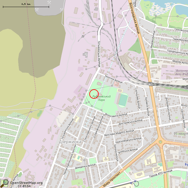 Карта где находится Старый фонтан (Кривой Рог) в среднем масштабе