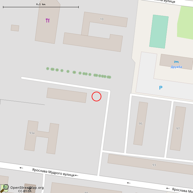 Карта где находится Бывший хозблок (Кривой Рог) в крупном масштабе