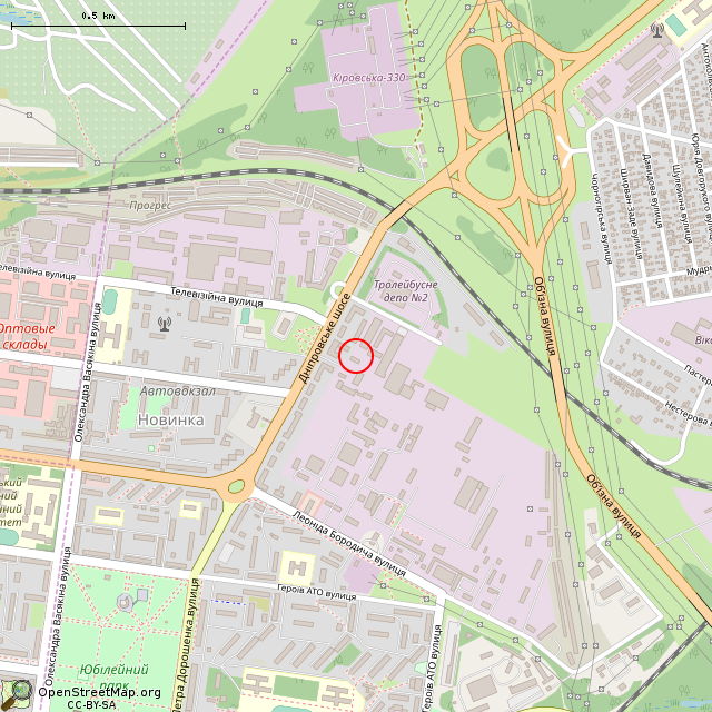 Карта где находится Бывшая столовая (Кривой Рог)      | заброшенный, неиспользуемый объект в среднем масштабе