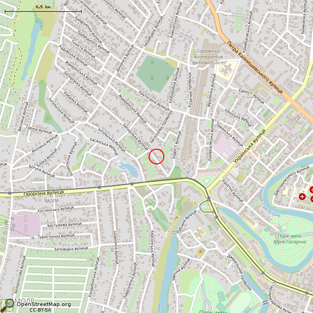 Карта где находится Заброшенный дом (Кривой Рог) в среднем масштабе