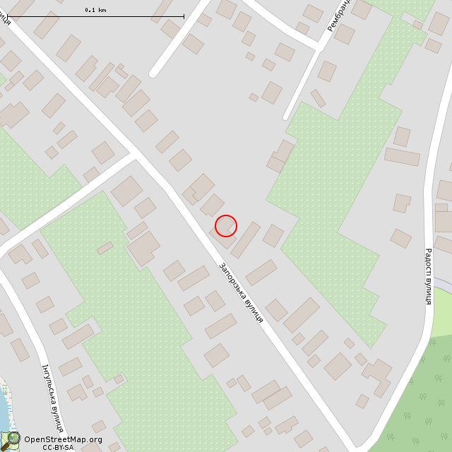 Карта где находится Заброшенный дом (Кривой Рог) в крупном масштабе