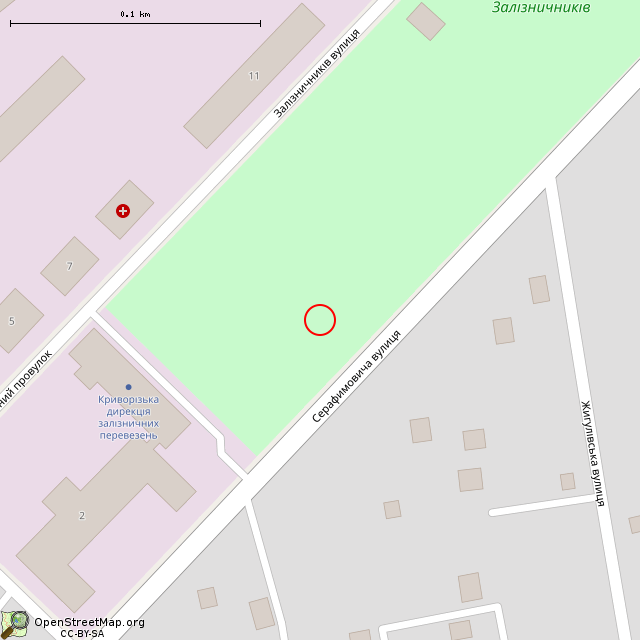 Карта где находится Вечный огонь (Кривой Рог) в крупном масштабе